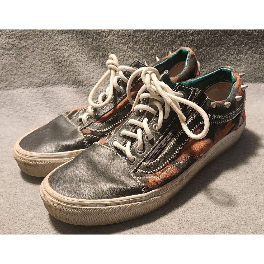 Vans Old Skool Zip Tartan Daze Spikes Sneakers Men's Sz 8 Womens Sz 9.5 Acid Dye